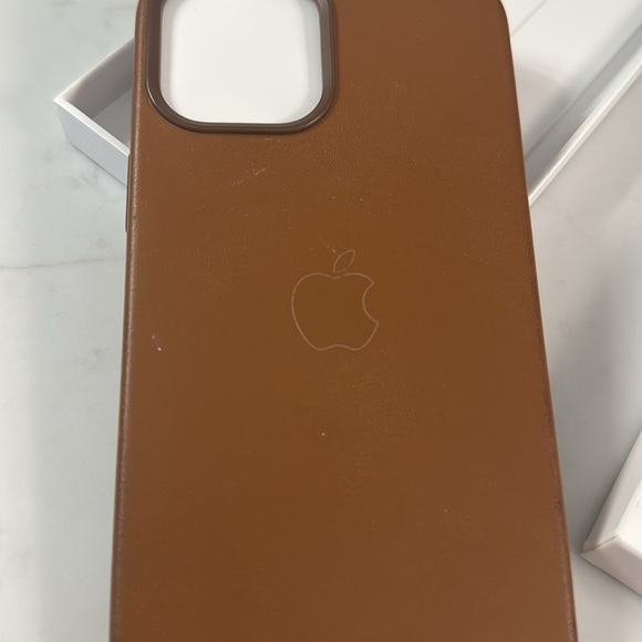 Apple Brown Leather slim iPhone Case Camera Protection iPhone 12 Pro Max - Picture 2 of 7